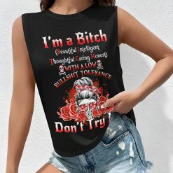 Custom Red Yes I’m a B Flower Skull All Over Print - photo 13