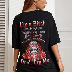 Custom Red Yes I’m a B Flower Skull All Over Print - photo 3