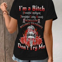 Custom Red Yes I’m a B Flower Skull All Over Print - photo 4