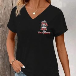 Custom Red Yes I’m a B Flower Skull All Over Print - photo 5