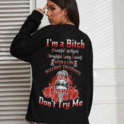 Custom Red Yes I’m a B Flower Skull All Over Print - photo 7