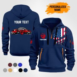 Custom Tow Truck American 3D Quarter Zip Hoodie - photo 9