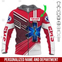 Custom Red EMS 3D Hoodie - photo 6