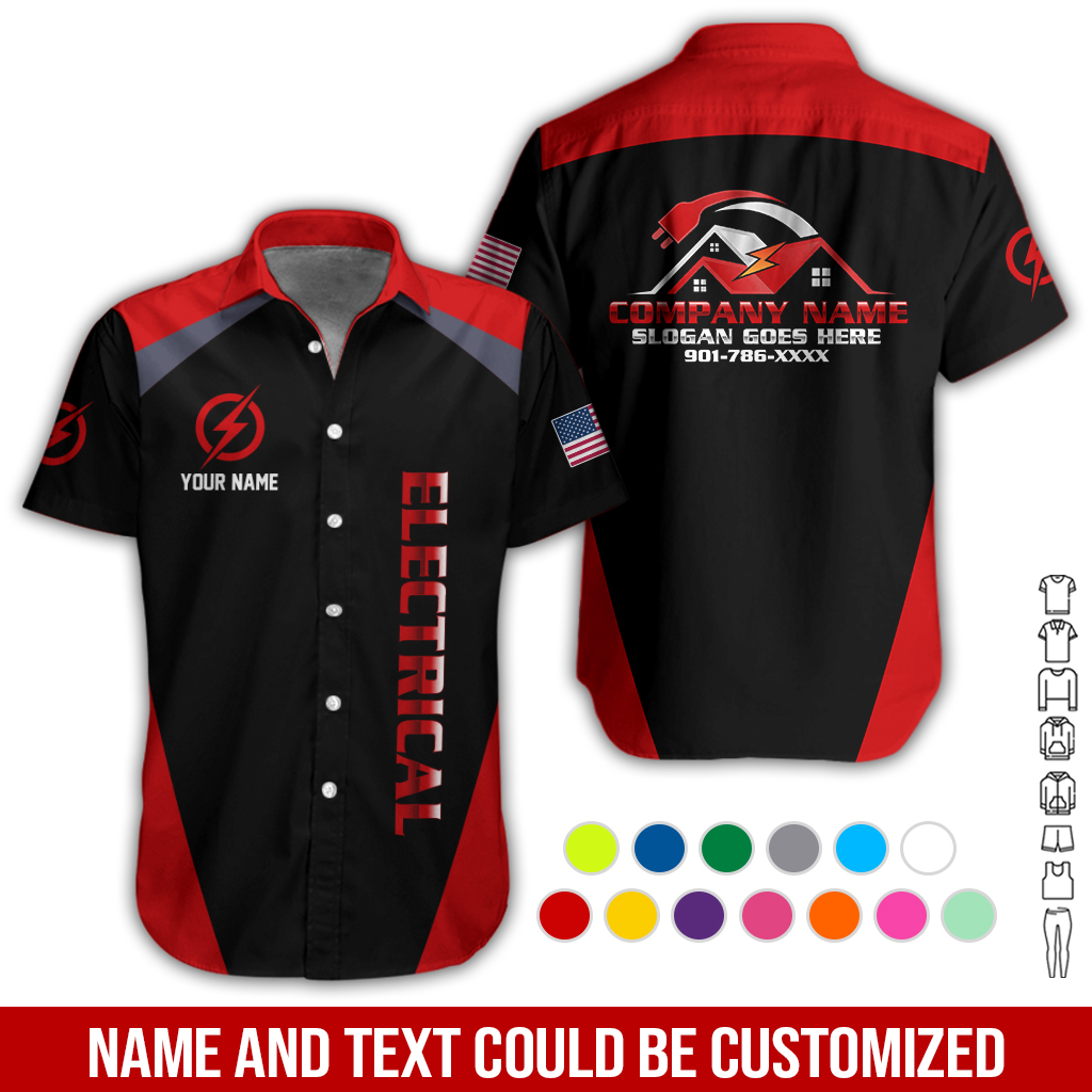 12 Personalized Electrician Service Uniform Shirt - photo 240