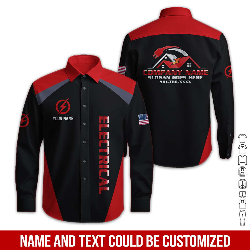 16 Personalized Electrician Service Uniform Shirt - photo 235