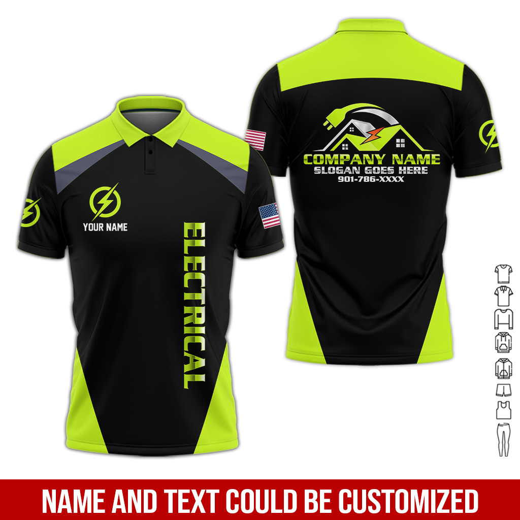 2 Personalized Electrician Service Uniform Shirt - photo 249