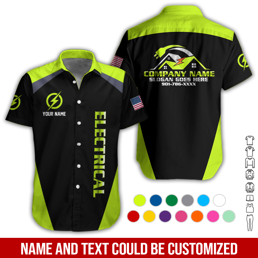 3 Personalized Electrician Service Uniform Shirt - photo 248