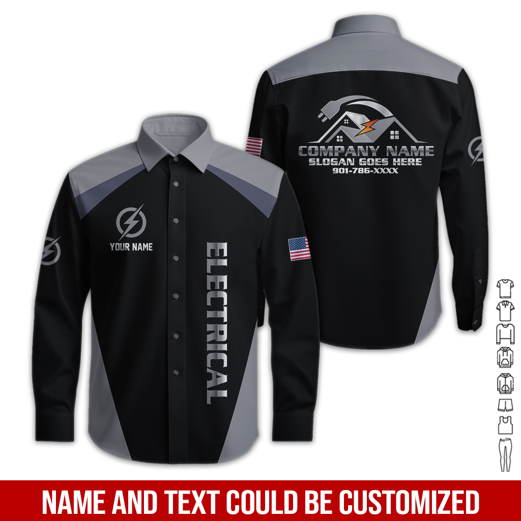 34 Personalized Electrician Service Uniform Shirt - photo 217