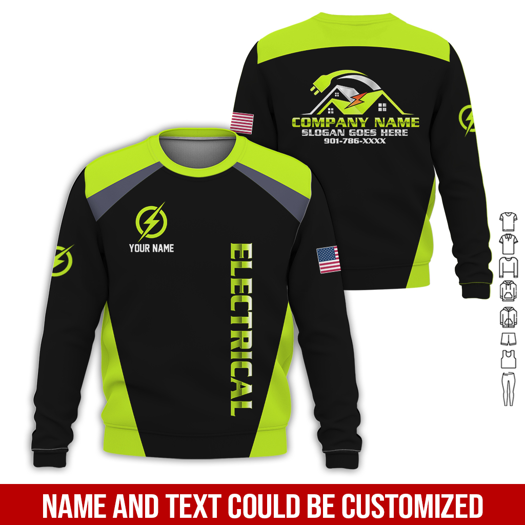 4 Personalized Electrician Service Uniform Shirt - photo 247