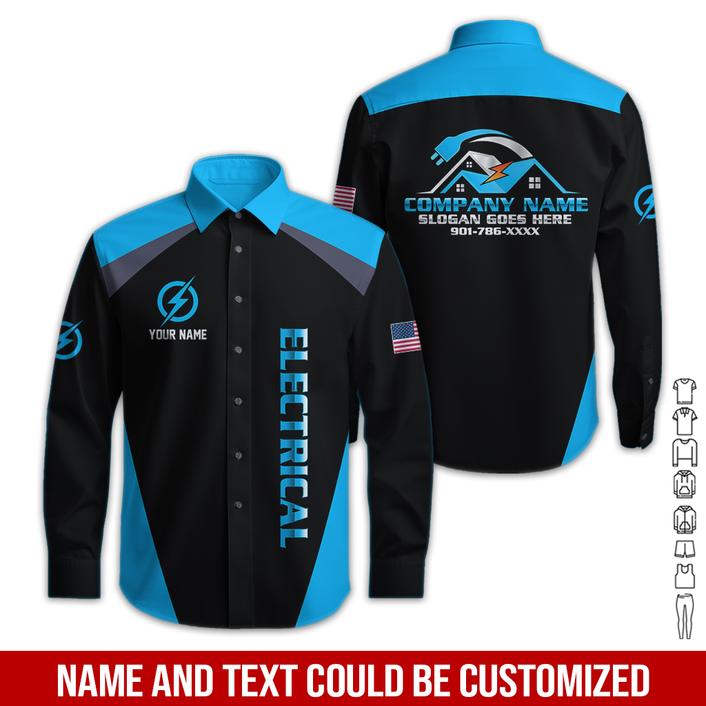 43 Personalized Electrician Service Uniform Shirt - photo 209