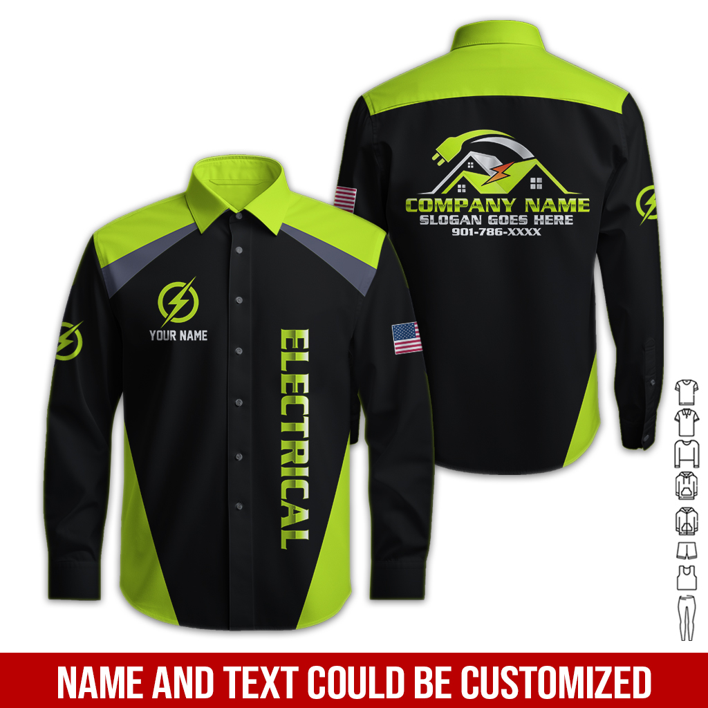 7 Personalized Electrician Service Uniform Shirt - photo 244