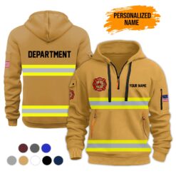 Personalized Firefighter 3D Quarter Zip Hoodie - photo 9