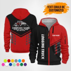 Custom Logging Truck 3D Printed Quarter Zip Hoodie - photo 14