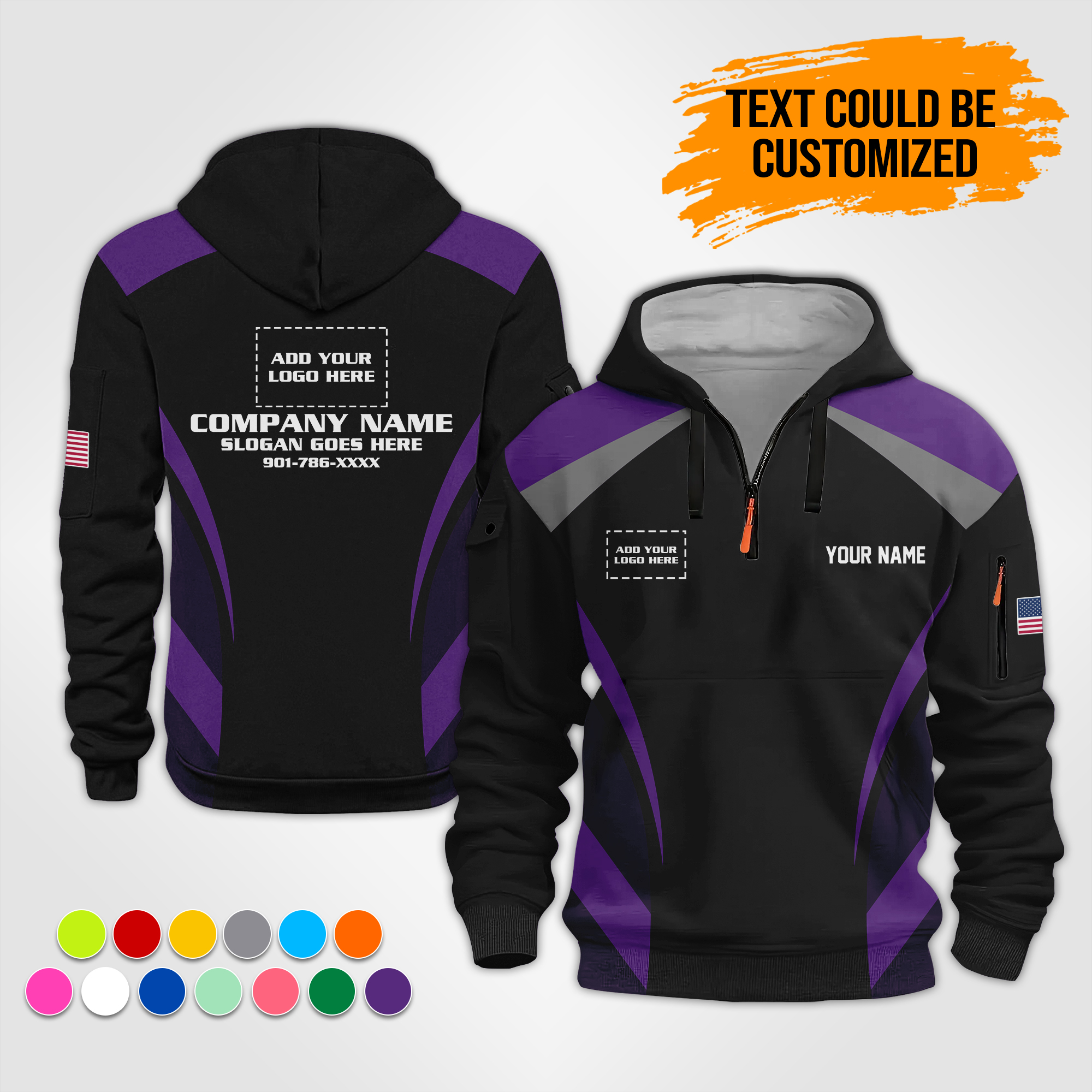 13 Custom Uniform 3D Quarter Zip Hoodie - photo 14