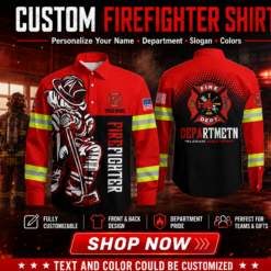Personalized Fire Dept Hoodie – Patriotic Firefighter 3D Printed Apparel for Independence Day PC712