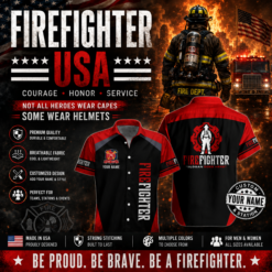 Personalized Fire Dept Hoodie – Patriotic Firefighter 3D Printed Apparel for Independence Day GL429