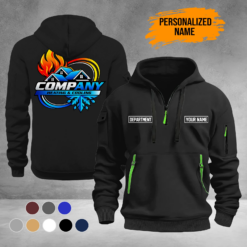 Personalized Name Custom HVAC Heating & Cooling Quarter Zip Hoodie DA671