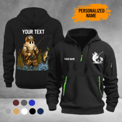 Personalized Name Ghost Fishing Quarter Zip Hoodie DA687